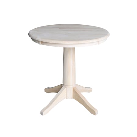 International Concepts Round 30 in Round Top Pedestal Table, 28.9 inH, Unfinished, 36 in W, 36 in L, 29.9 in H, Wood K-30RT-27B